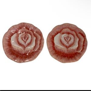 Victorian Toile Rose tea party Dinner Plates Set of 2